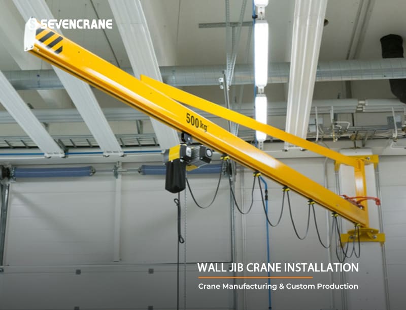 Installation d'une grue à flèche murale